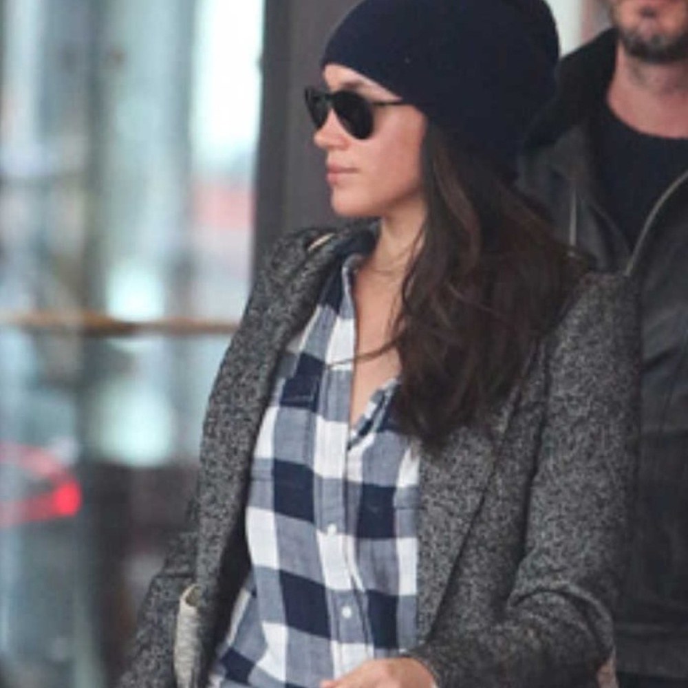 J. Crew Navy Buffalo Check Top Meghan Markle Fav!!
